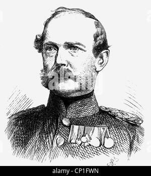 Événements, guerre austro-prussienne, 1866, Major von Gilsa, II Bataillon, régiment d'infanterie prussienne 26, tué dans la bataille de Koeniggraetz le 3.7.1855, portrait, gravure de bois après dessin par Ludwig Burger, 1870, austro-prussien, officier, officiers, militaires, Prusse, notables, 19e siècle, historique, historique, historique, moustache, Kondstgratz, mouigz, kustraches, Kongz, Kondgrazz, kemigz, kemagz, kemagräzmäzs, kem Droits supplémentaires-Clearences-non disponible Banque D'Images