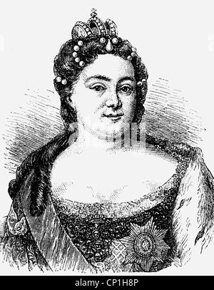 Catherine I Alexeyevna, 15.4.1684 - 6.5.1727, Empress of Russia 8.2.1725 - 17.5.1727, portrait, gravure sur bois, XIXe siècle, , Banque D'Images