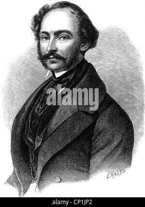 Maximilian II Joseph, 28.11. 1811 - 10.3.1864, roi de Bavière 20.3.1848 - 10.3.1864, demi-longueur, gravure en bois après lithographie de C. Wildt, vers 1850, Banque D'Images