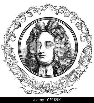 Swift, Jonathan, 30.11.1667 - 19.10.1745, auteur/écrivain anglo-irlandais, portrait, gravure en bois, XIXe siècle, Banque D'Images