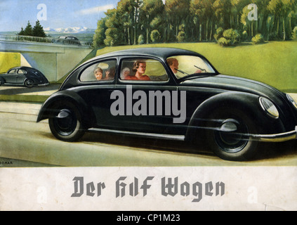 Nazisme / National socialisme, organisations, 'Kraft durch Freude' ('force par la joie', KDF), KDF car, Volswagen, brochure, 1938, titre, droits additionnels-Clearences-non disponible Banque D'Images