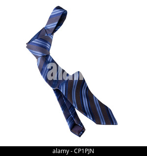 Encore un coup de la vie d'une cravate rayée bleu mens Banque D'Images