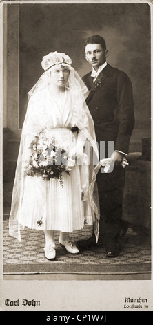 Personnes, mariage, couple de mariage, carte de cabinet, Carl Dohn, droits additionnels-Clearences-non disponible Banque D'Images