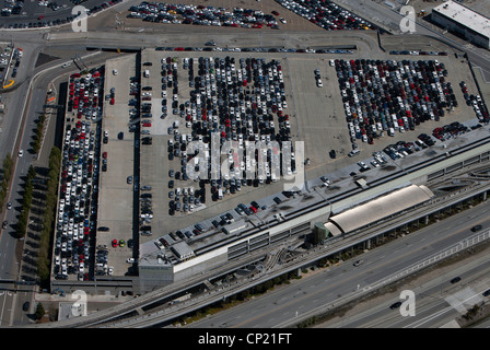 Photographie aérienne l'aéroport International de San Francisco SFO centre de location de voiture Banque D'Images