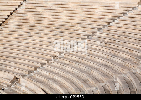 Détail les stands des stade Panathénaïque, également connu sous le nom de Kallimarmaro. Athènes, Grèce. Banque D'Images