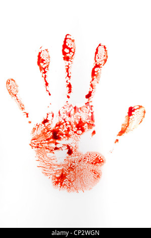 Bloody handprint Banque D'Images