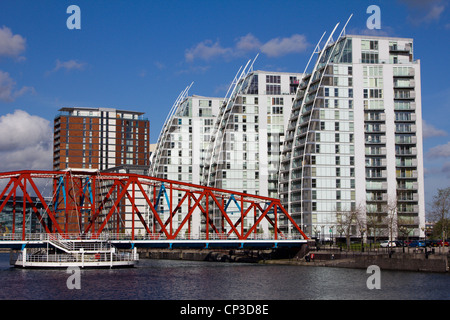 Pont de Detroit Greater Manchester Salford Quays england uk Banque D'Images