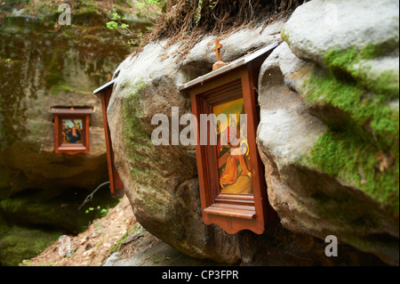 Frère autel près de Ceska Kamenice, Bratrsky oltar u Ceske Kamenice, Frère tchèque autel Kamenice, République Tchèque Banque D'Images