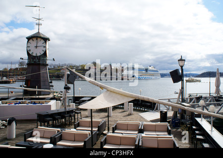 Bateau de croisière Aida Sol ancré dans le port d'Oslo, Norvège Banque D'Images