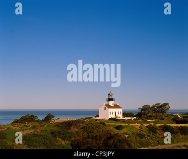Photo aérienne de l'ancien phare de Point Loma, San Diego, California, USA Banque D'Images