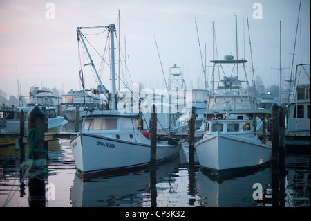 Bateaux marins amarré à l'embouchure de la baie de Chesapeake, à Patuxent river Banque D'Images