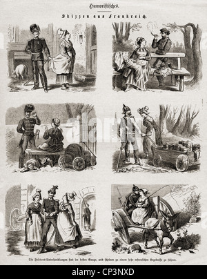 Evénements, Guerre franco-prussienne 1870 - 1871, presse, 'les cetches de France', gravure en bois, 1871, droits additionnels-Clearences-non disponible Banque D'Images