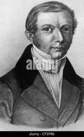 Weber, Wilhelm Eduard, 24.10.1804 - 23.6.1891, physicien allemand, professeur à Goettingen 1831 - 1837, portrait, lithographie, vers 1835, Banque D'Images