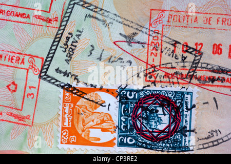 En timbres passeport britannique pour Assouan Egypte Banque D'Images