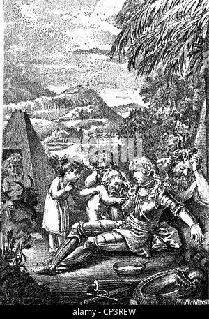 Wieland, Christoph Martin, 5.9.1733 - 20.1.1813, auteur/écrivain allemand, poète, œuvre, Oberon (1780), scène, gravure sur bois après gravure de Johann Heinrich Ramberg, Banque D'Images