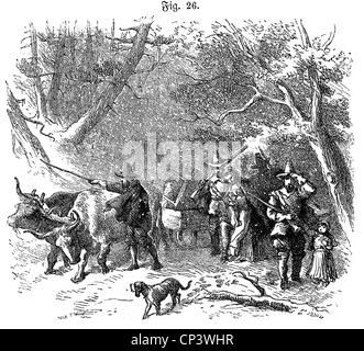 Géographie / Voyage, Etats-Unis, personnes, colons, immigrants anglais sur le chemin du Connecticut, 1636, droits additionnels-Clearences-non disponible Banque D'Images