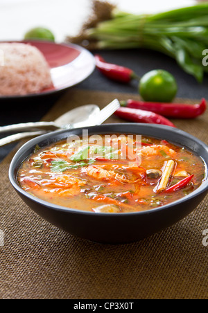 Soupe épicée et aigre [Thaï s Tomyum kung] Banque D'Images