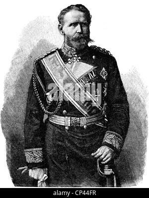 Knorr, Eduard von, 8.3.1840 - 17.2.1920, amiral allemand, demi-longueur, en uniforme, gravure sur bois, fin du XIXe siècle, Banque D'Images