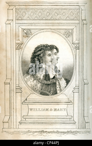 Portrait du roi Guillaume et de la Reine Mary d'Angleterre Banque D'Images