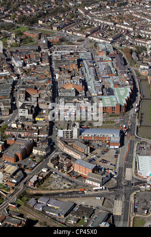 Vue aérienne du centre-ville de Grimsby Banque D'Images