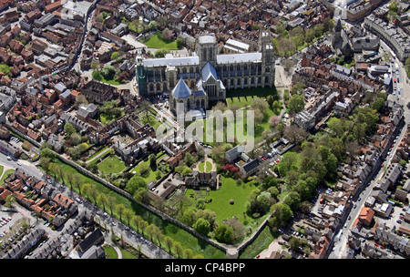 Vue aérienne de la cathédrale de York depuis le Nord Banque D'Images