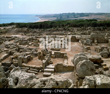 Les fouilles archéologiques de l'acropole de Sélinonte, en Sicile, Italie. La civilisation grecque antique, la Grande Grèce, 6ème siècle avant JC. Banque D'Images