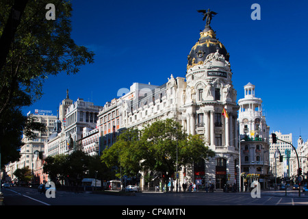 Espagne, Madrid, Centro, Metropolitan Building, jour Banque D'Images