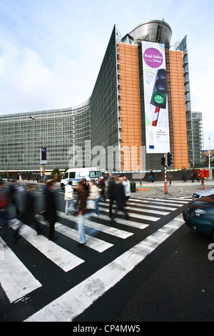 Bureau du Berlaymont à Bruxelles au cours d'une campagne sur la circulation Banque D'Images