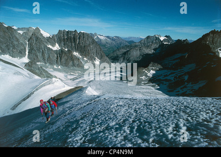 Valle d'Aosta - Alpes Pennines - Valpelline - Vallée de Collon - randonnées sur la crête qui va de Punta Kurz Mont Brûlé. Banque D'Images