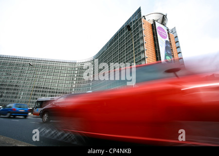 Bureau du Berlaymont à Bruxelles au cours d'une campagne sur la circulation Banque D'Images