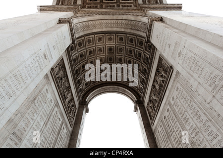 Détail de l'Arc de Triomphe ou Arc de Triomphe, Paris, France. Banque D'Images