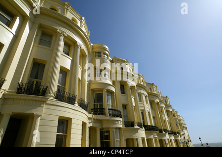 Regency terrasses à Brunswick Square, Brighton et Hove, East Sussex. Banque D'Images