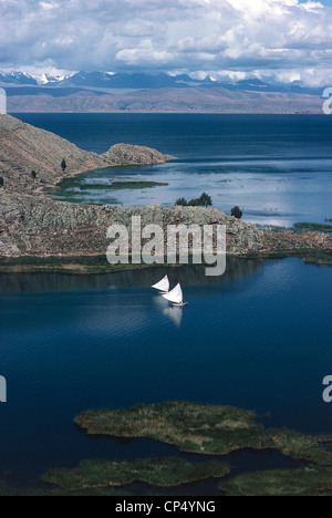 Bolivie - Lac Titicaca - Île Suriqui. Banque D'Images