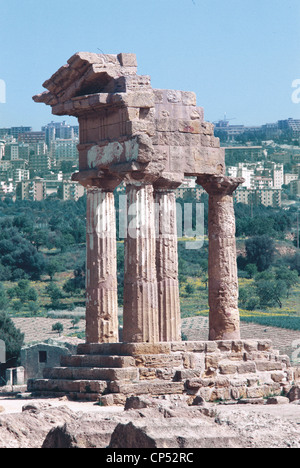 Sicile - Agrigento (AG), Temple de Castor Banque D'Images