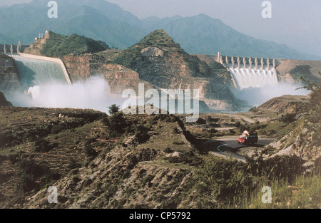 Pakistan - Barrage de Tarbela énergie hydroélectrique. Banque D'Images