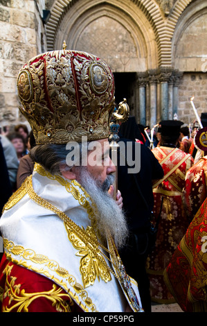 Patriarche orthodoxe grec de Jérusalem Theophilos III . Banque D'Images