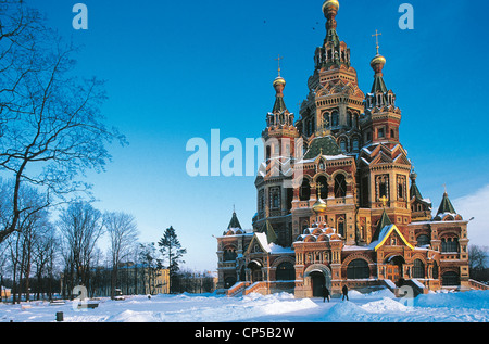 Russie - Saint-Pétersbourg, plus Petrodvorec. Cathédrale des Saints Pierre et Paul (Sobor Svjatyh Petra Pavla ; vers 1895-1905) Banque D'Images