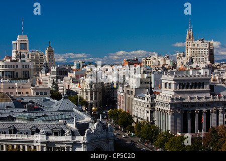 Espagne, Madrid, Plaza de la Cibeles, Palacio de Communicaciones, bureau de poste rénové en l'espace d'exposition El Centro Banque D'Images