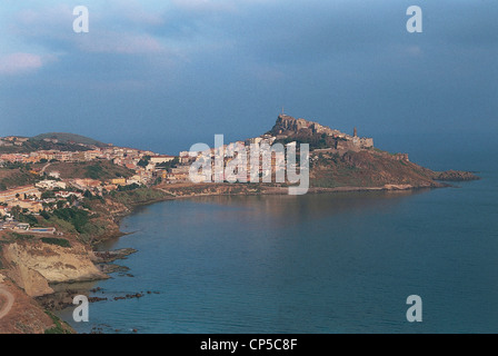 La Sardaigne, Castelsardo (SS) : Vue de la maison, Château Banque D'Images