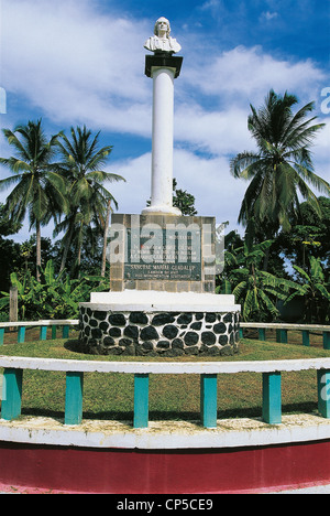 GUADELOUPE-SAINT MARIE monument de Colomb au lieu de débarquement de 1493 Banque D'Images