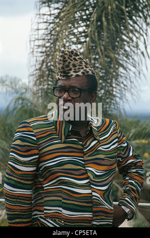 Mobutu Sese Seko Kuku Koko (ou) Ngbendu wa Zabanga, connu comme Joseph-Desire Mobutu (Lisala, 1930, Rabat, 1997), homme politique, Banque D'Images