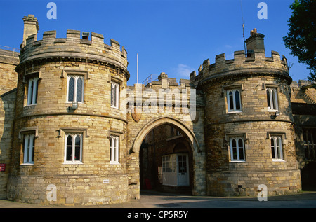 Lincoln, Lincolnshire, Angleterre, l'entrée au château de Lincoln Banque D'Images