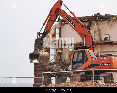 Démolition de maisons qui étaient près de falaise, et tomber dans la mer happisburgh, Norfolk,englando Banque D'Images