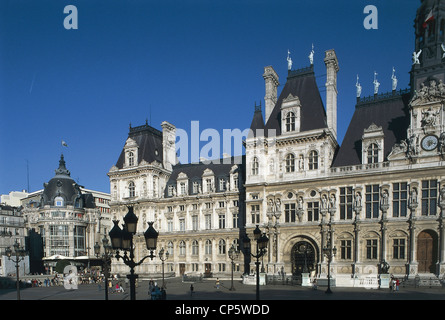 France - Paris. L'Hotel de Ville. Banque D'Images