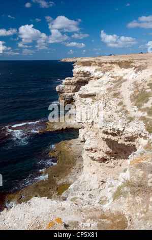 Littoral, Cape Tarhankut, Tarhan Qut, Crimea, Ukraine, Europe de l'Est Banque D'Images