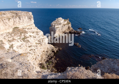 Littoral, Cape Tarhankut, Tarhan Qut, Crimea, Ukraine, Europe de l'Est Banque D'Images