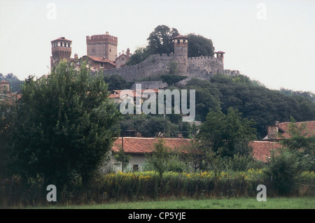 Piémont - Rivoltella (D). Vue sur le château. Banque D'Images