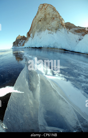 Chamanka montagne, Shaman, île Olkhon, le lac Baïkal, en Sibérie, la Russie, l'Eurasie Banque D'Images