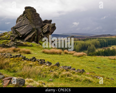Baldstones sur le Staffordhire de landes, parc national de Peak District Banque D'Images
