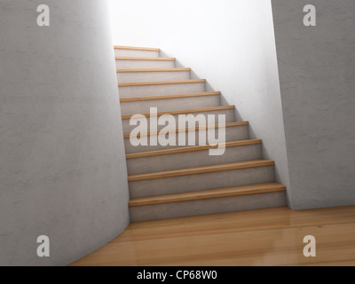 Escalier de bois en vue de l'intérieur Banque D'Images